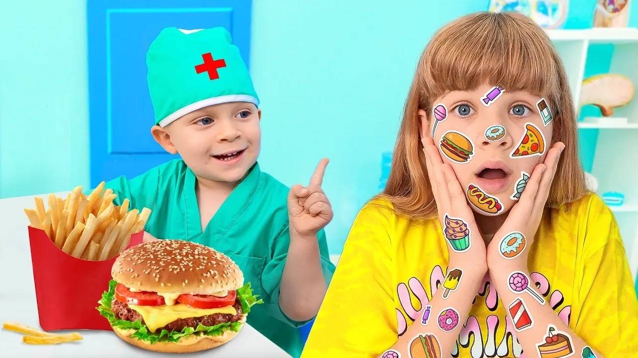 Диана и Рома учатся хорошим привычкам и здоровому питанию