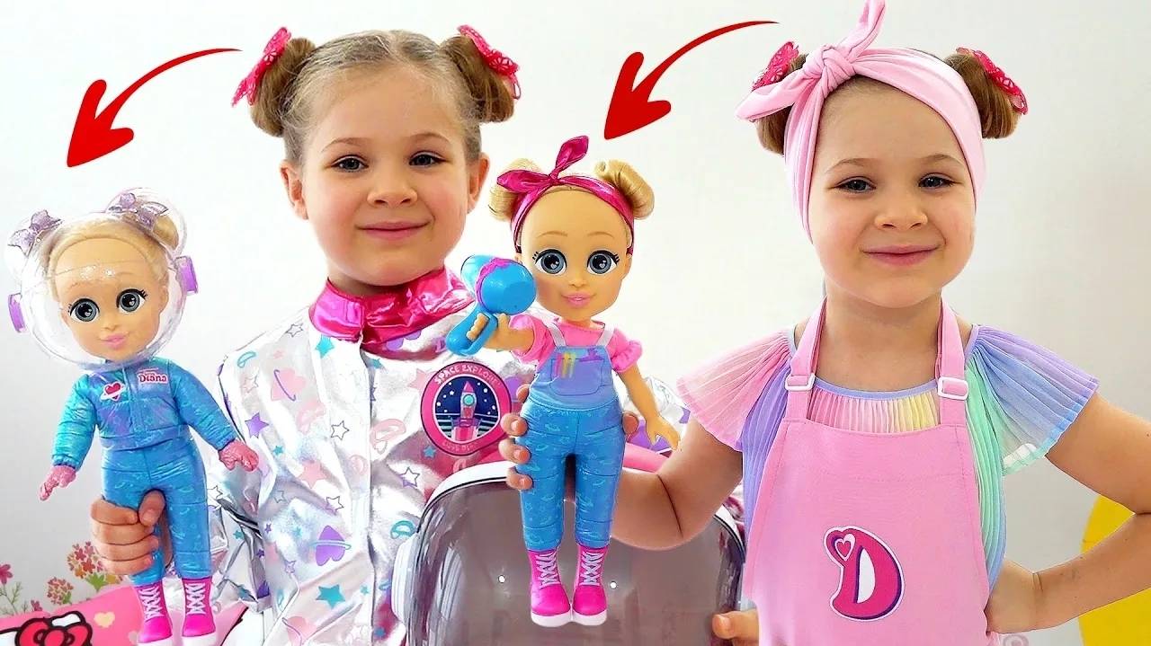Диана и Рома играют с куклами Love Diana
