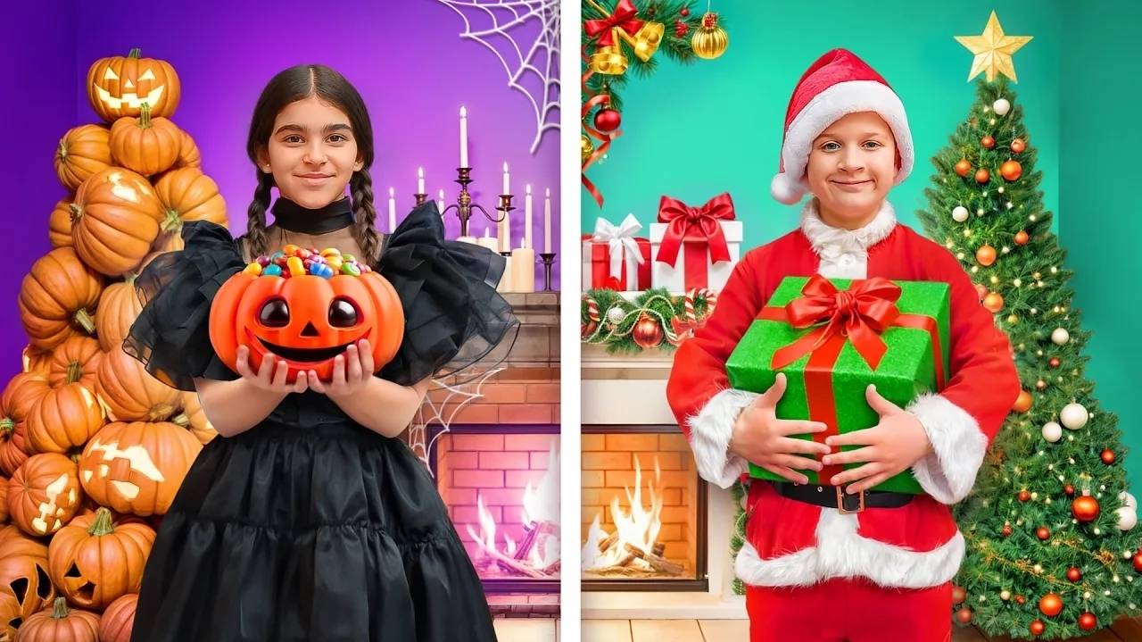 Рождество 🎅 против🎃 Хэллоуина Челлендж. Какой праздник лучше