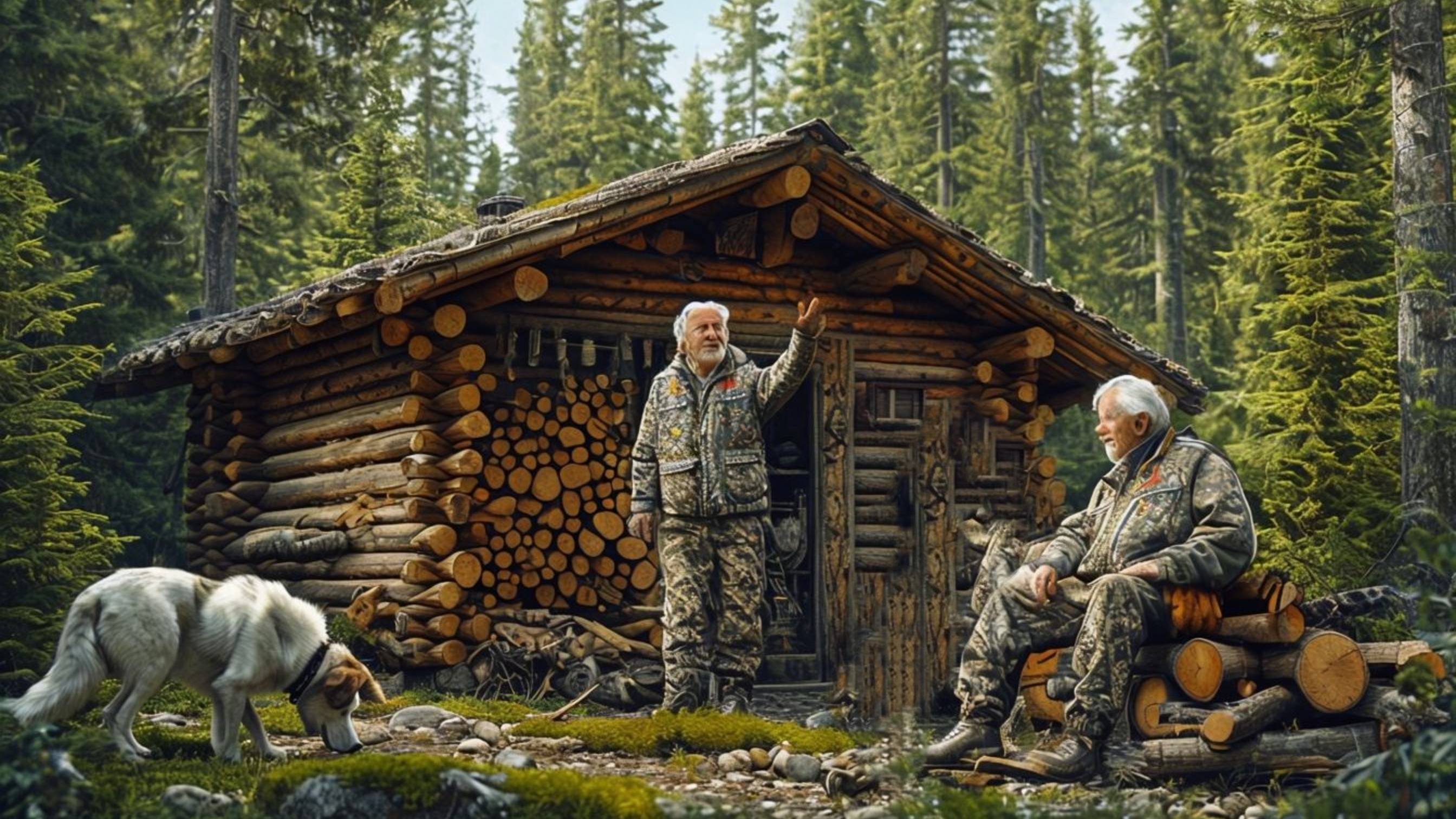 Поход в лес. Лесная изба. Таёжный быт.
