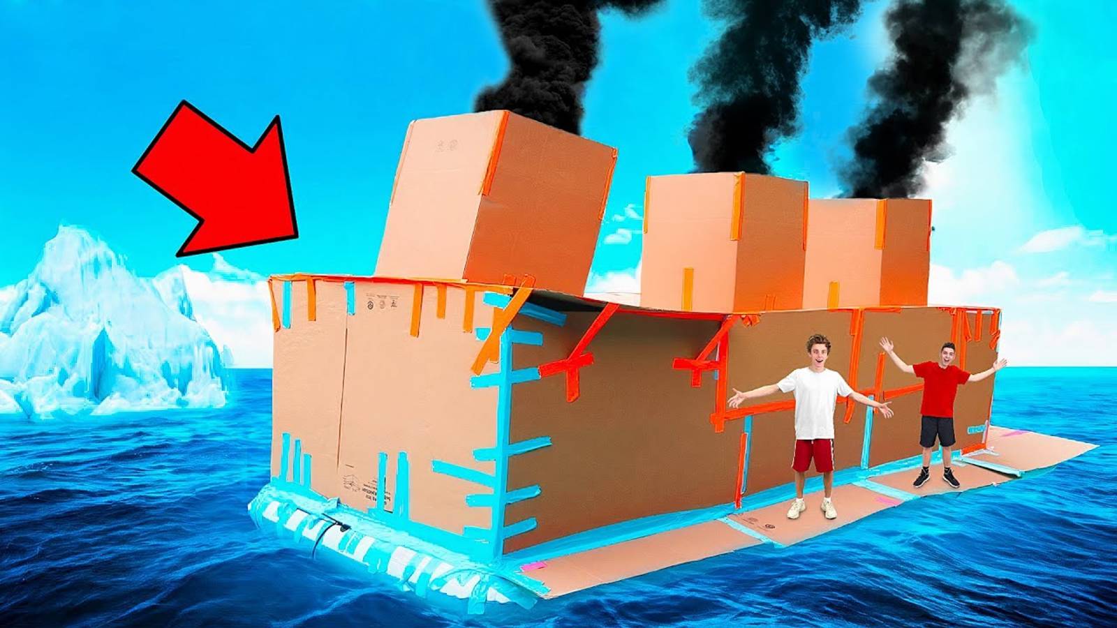 Гигантская КАРТОННАЯ ЛОДКА Челлендж ! А4