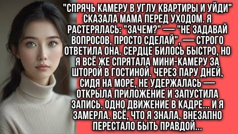 ''Спрячь камеру в углу квартиры и уйди'' сказала мама перед уходом, но когда я...