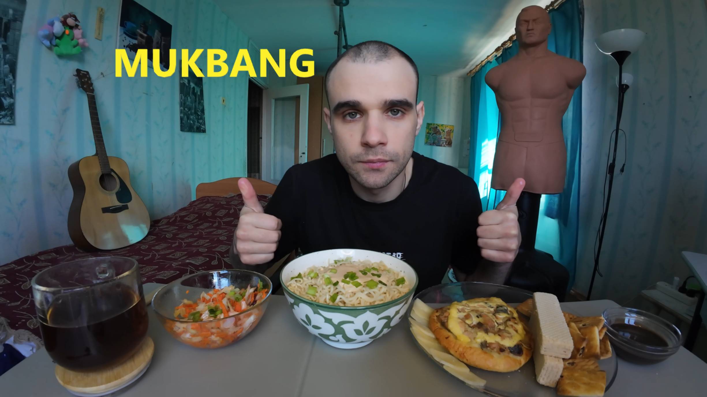 МУКБАНГ ЛАПША КОРЕЙСКАЯ / ПИРОГ С РЫБОЙ ГОРБУШЕЙ / САЛАТ / ПЕЧЕНЬЕ / ВАФЛИ / MUKBANG ASMR АСМР