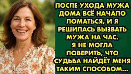После ухода мужа дома всё начало ломаться, и я решилась вызвать мужа на час. Я не могла поверить...