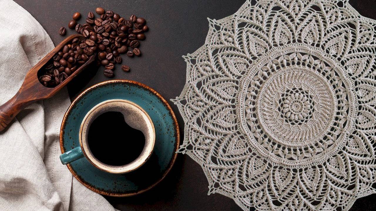 Сказочная рельефная японская салфетка крючком. Часть 1