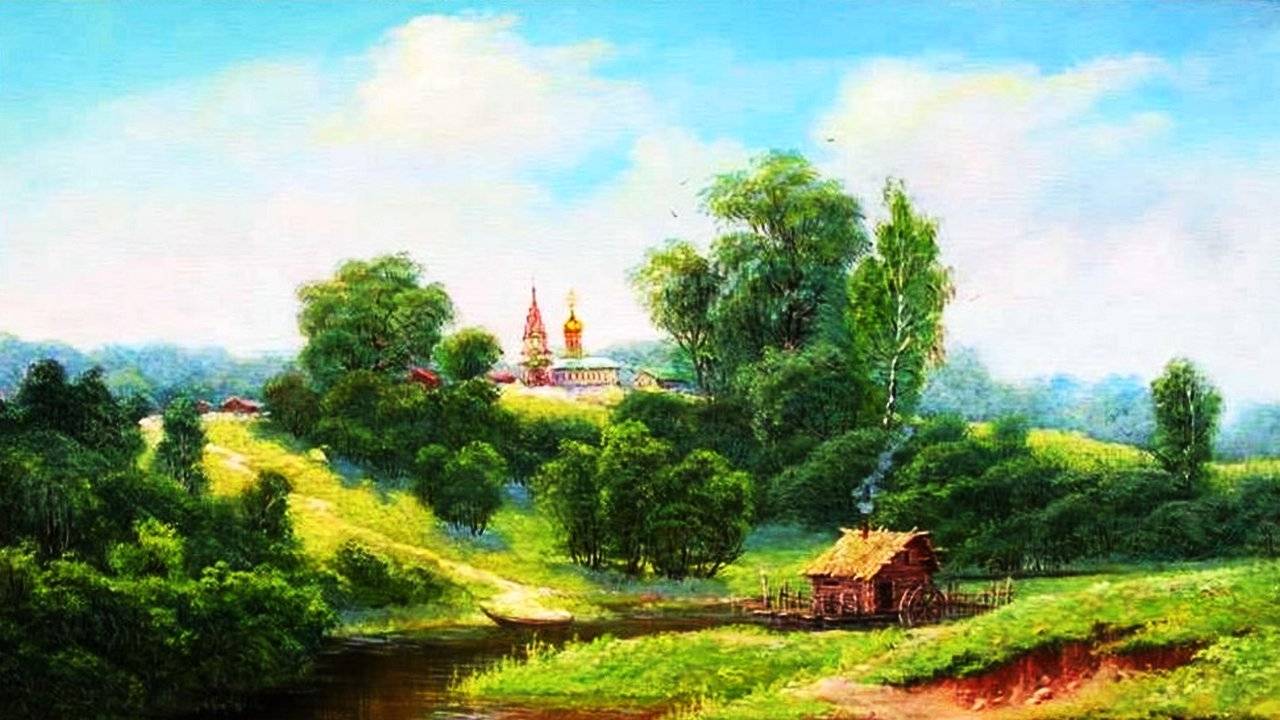 Сельские пейзажи художника Ольги Тикуновой