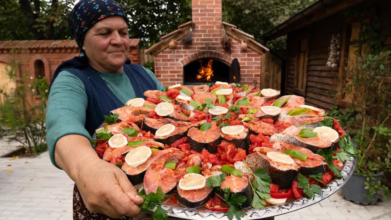 Свежая Форель С Овощами Из Деревенского Огорода 🏡🐟