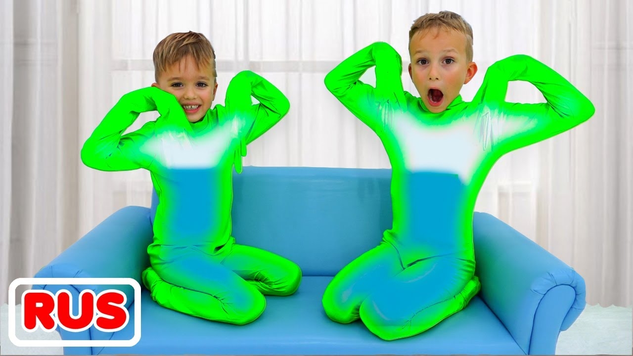 Влад и Ники и волшебные невидимые костюмы! Веселое видео для детей!