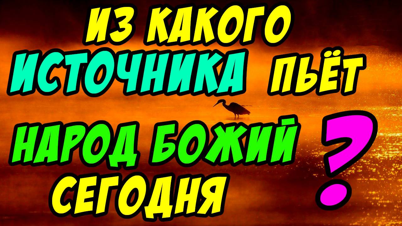 Из какого источника пьет народ Божий сегодня? - Борис Сороковский. Христианские проповеди