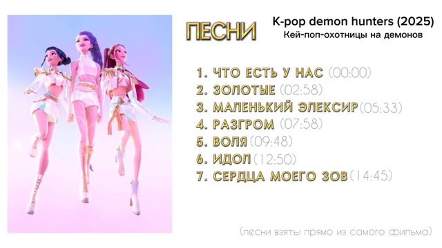 Сборник песен из мультфильма Кей поп охотницы на демонов
