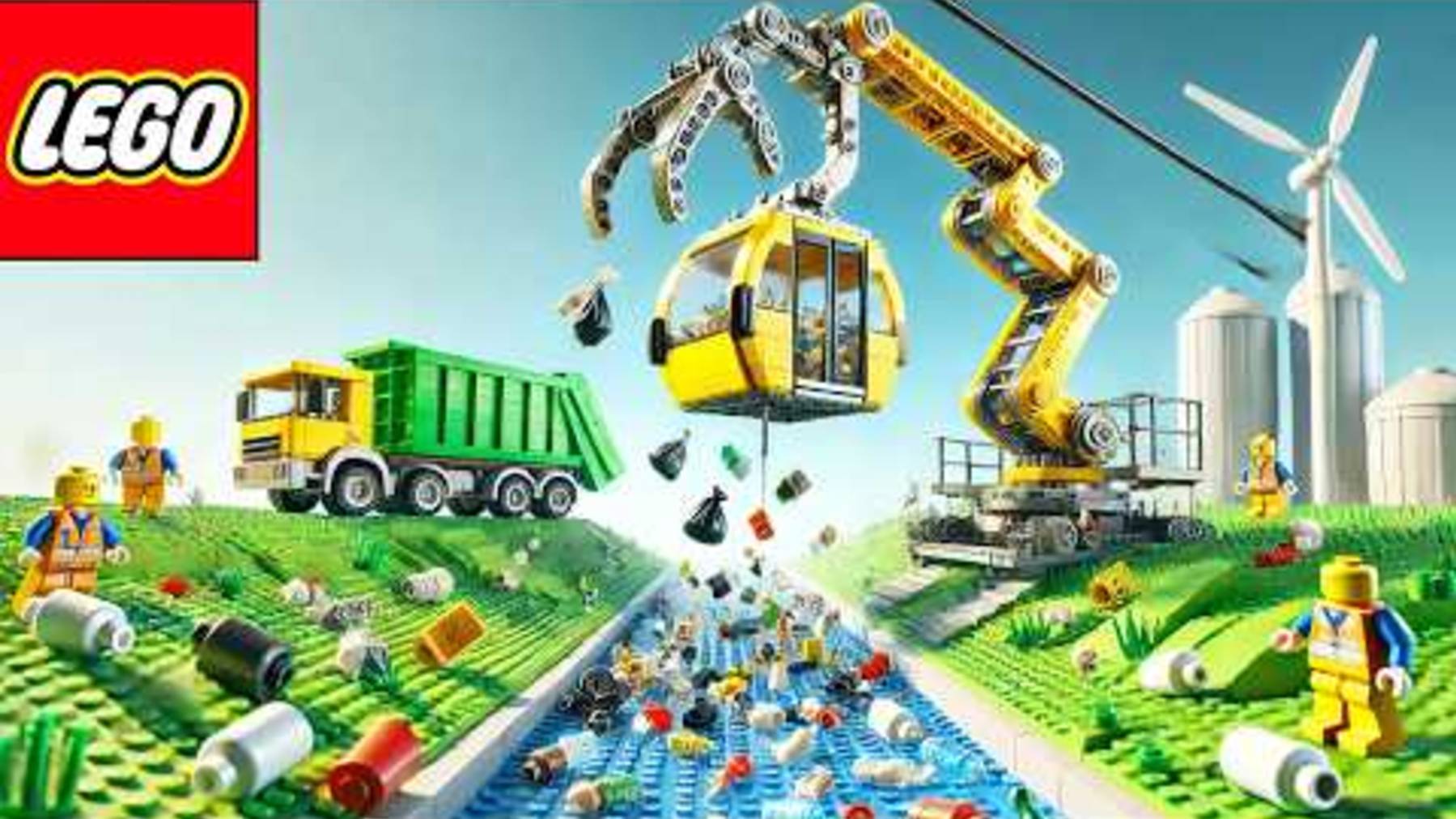 Что, если очиститель канатной дороги LEGO рухнет посреди реки