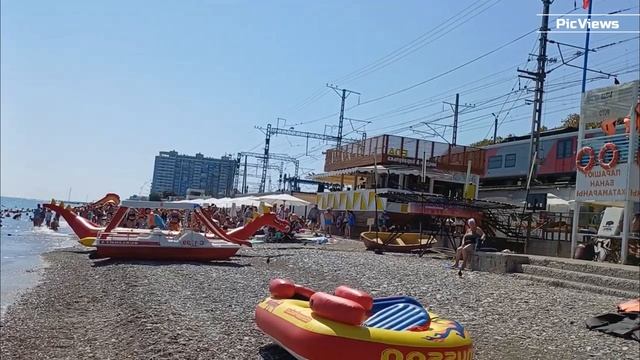 Сочи Лазаревское сегодня 2 сентября 2025. Пляж Бирюза. Море и погода в Лазаревском сейчас