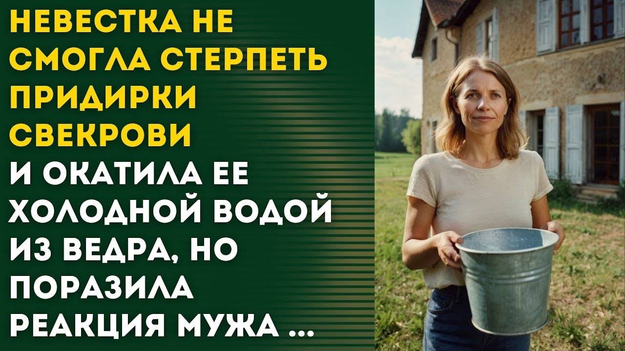 НЕВЕСТКА ПСИХАНУЛА И ОКАТИЛА СВЕКРОВЬ ВОДОЙ ИЗ ВЕДРА! Муж отреагировал