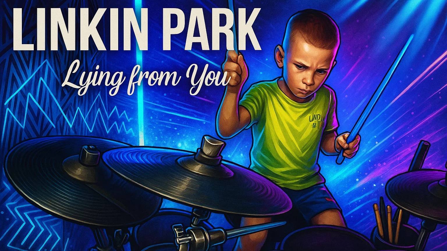 Linkin Park - Lying from You | 7-летний барабанщик | Vadim VS Drums