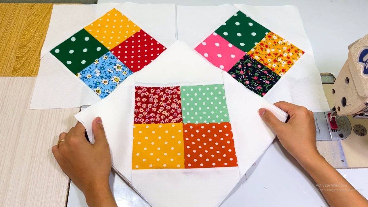 Подробная инструкция как сшить уникальное лоскутное одеяло из 4 квадратов. Просто и эффектно!