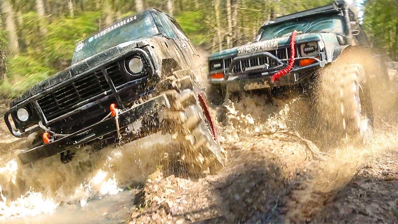 Бешенный Nissan Patrol поспорил c Jeep на бездорожье Это настоящий off road