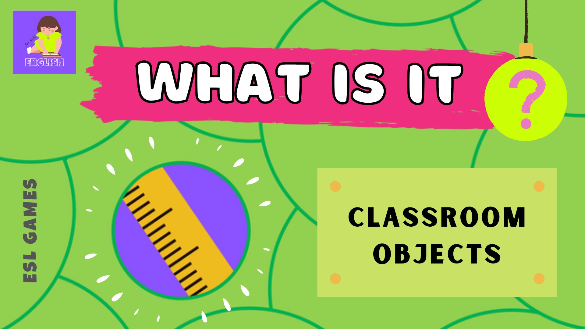 What's this? School supplies | English Vocabulary Guessing Game for kids (ESL)