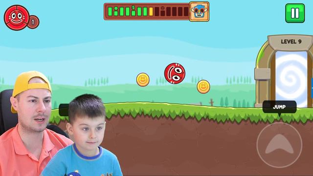КРАСНЫЙ ШАРИК младший против Миньена квадрата #1 Мультик игра про Red Ball 6 от ИГРАЗАВР