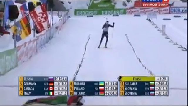 2011 12 18 Биатлон Кубок мира 2011 2012 3 этап Смешанная эстафета Хохфильцен