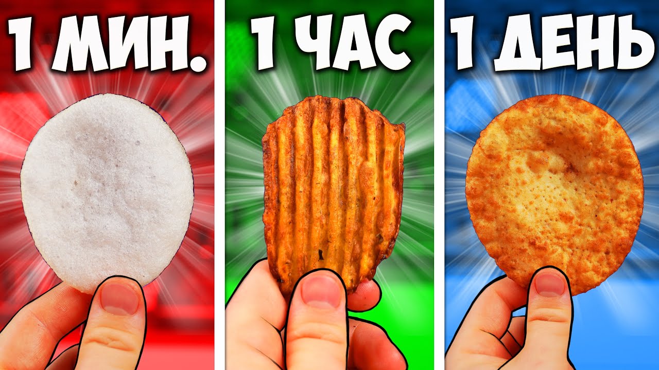 1 МИНУТА VS 1 ЧАС VS 1 ДЕНЬ ЧИПСЫ.