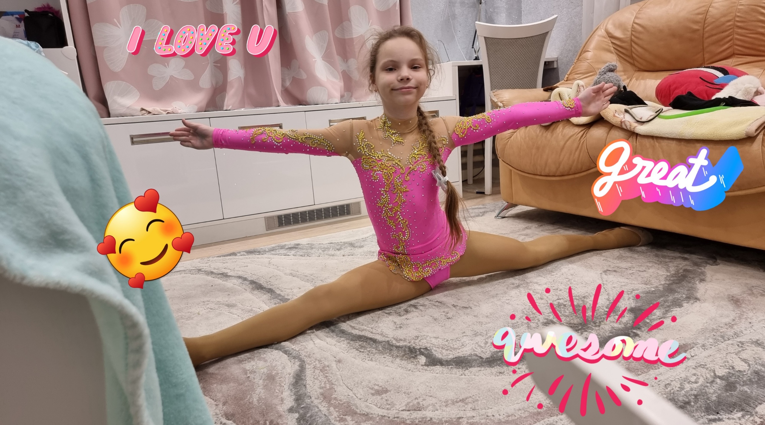 Гимнастика. Как научится делать прыжок в шпагат, спорт, фитнес.