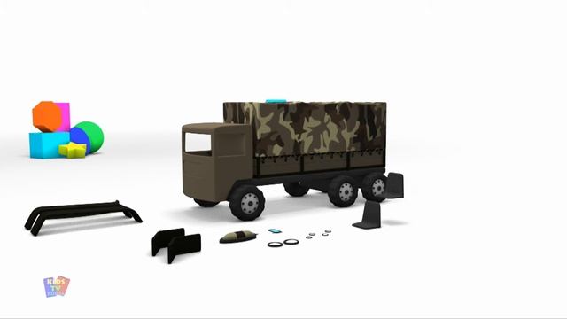 Военный грузовик для детей образовательное видео