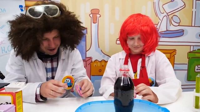 Смешные видео уроки с Нуб и Про - Фокусы и опыты по физике! - Научное шоу и весёлые игры