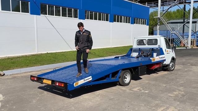 Газель  Эвакуатор. Ломанная платформа со сдвижной лебедкой.