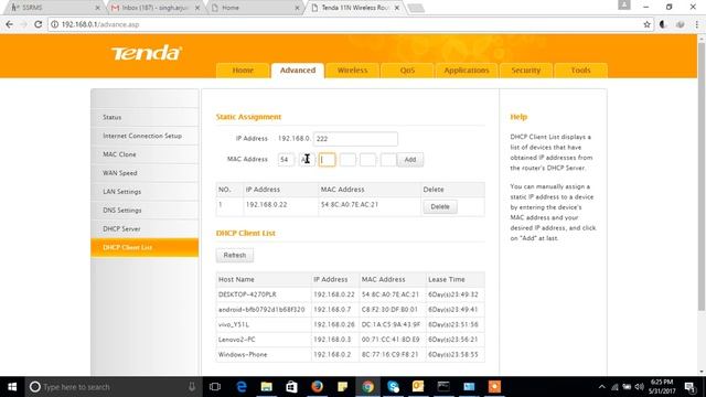 How to assign static IP wirelessly in Tenda(N301 300 Mbps) wireless router