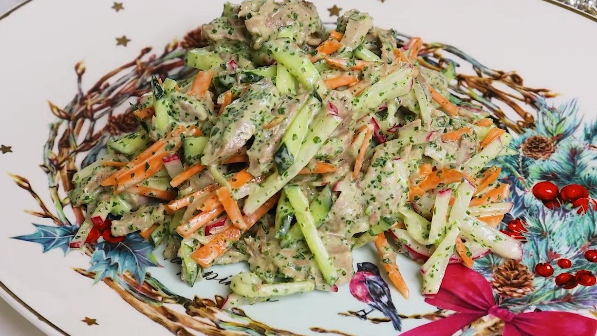 Новое блюдо к Новому году! Действительно очень вкусный Салат с говяжьим языком