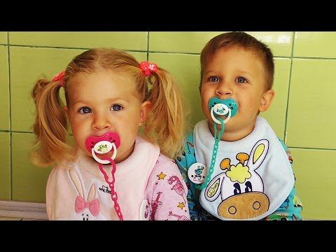 ✿ Рома и Диана - МАЛЫШИ!!! Детские ШАЛОСТИ # 1 ПЕРЕВОРОТ в ВАННОЙ Bad Baby Children had fun
