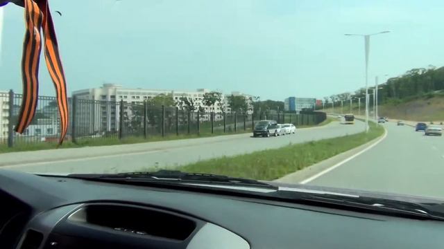 Мост на Русский Остров. Едем по мосту на Остров Русский. Катаемся по острову.
