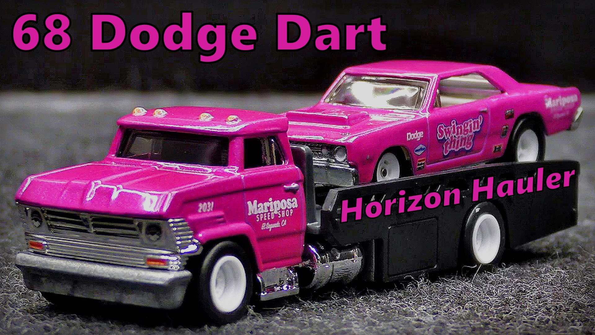 68 Dodge Dart на пикапе Horizon Hauler Модель машины от Hot Wheels Масштаб 1:64 Мини-копия
