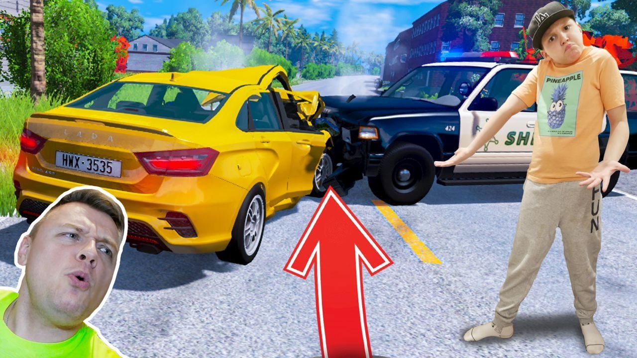 Столкновение ЛАДА ВЕСТА Спорт на МОСТУ!!! ТЕСТ Машин на ПРОЧНОСТЬ в BeamNG Drive