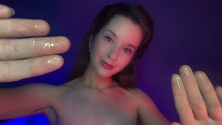 AСМР Массаж глаз и головы, неразборчивый шёпот