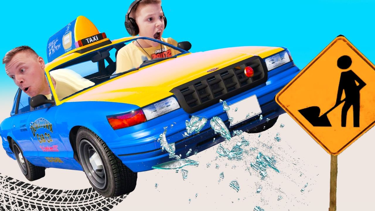РАБОТАЕМ в ТАКСИ Зарабатываем в GTA5 ИГОРЬ и ПАПА Решили Срезать ПУТЬ