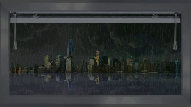 Сильный дождь за окном со звуками грома для сна, учебы и медитации