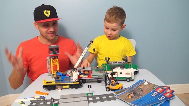 Лев Выиграл новый Товарный Поезд Lego Train 60198 и Построил Мега Железную Дорогу