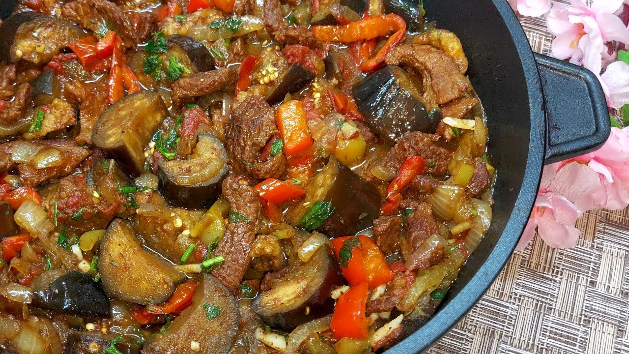 Тушенное мясо с овощами. Очень простой рецепт