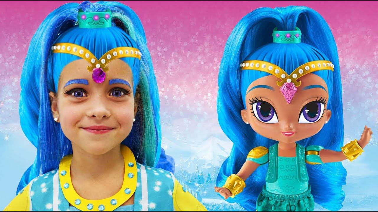 София превратилась в Куклу Шиммер и Шайн, Sofia Dress up & New Make Up with toys Shimmer and Shine