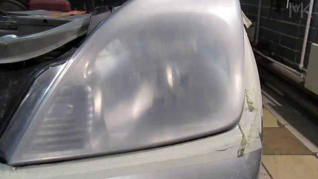 Химическая полировка фар паром, Toyota Opa