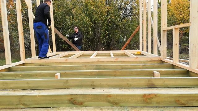Стены каркасного дома за ОДИН день! Каркасный дом 6 на 4 своими руками.
