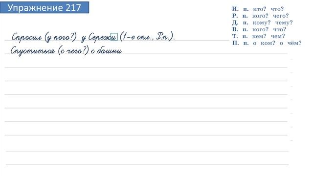 Упражнение 217 на странице 116. Русский язык 4 класс. Часть 1.