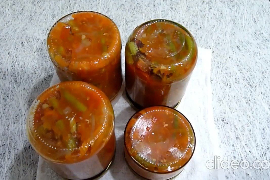 Стручковая фасоль с овощами на зиму