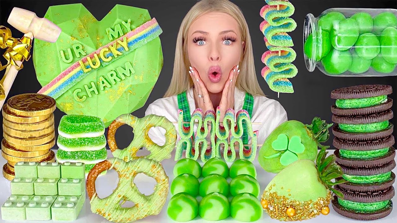 Mukbang ASMR/ макбанг асмр - зеленая еда