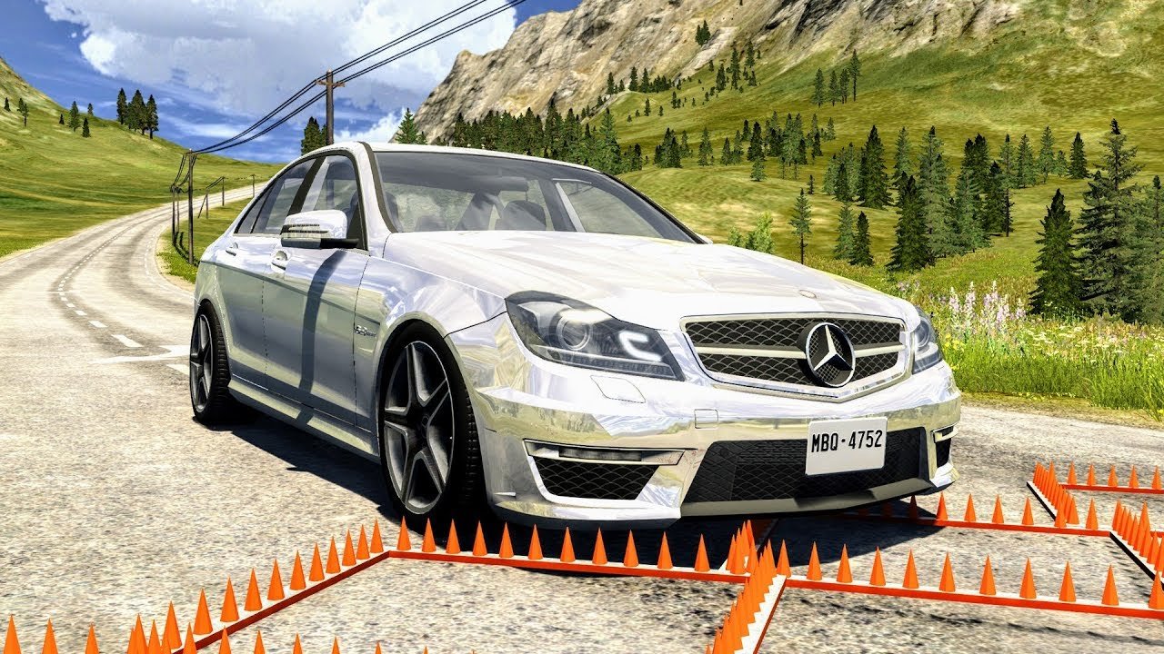 Массовые аварии на полосах с шипами – BeamNG Drive