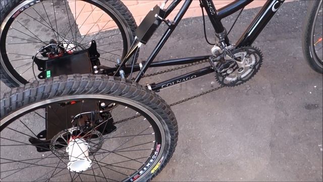 Tricycle (трайк). Задний мост под 2 диска. / Making a trike. Rear axle for 2 wheels.