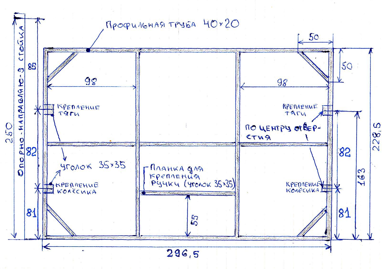 Подъемные ворота, самая простая и дешёвая конструкция ( ЧАСТЬ - 1 ).