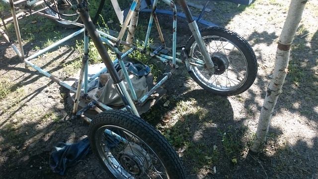 Самодельный детский багги с двигателем от триммера