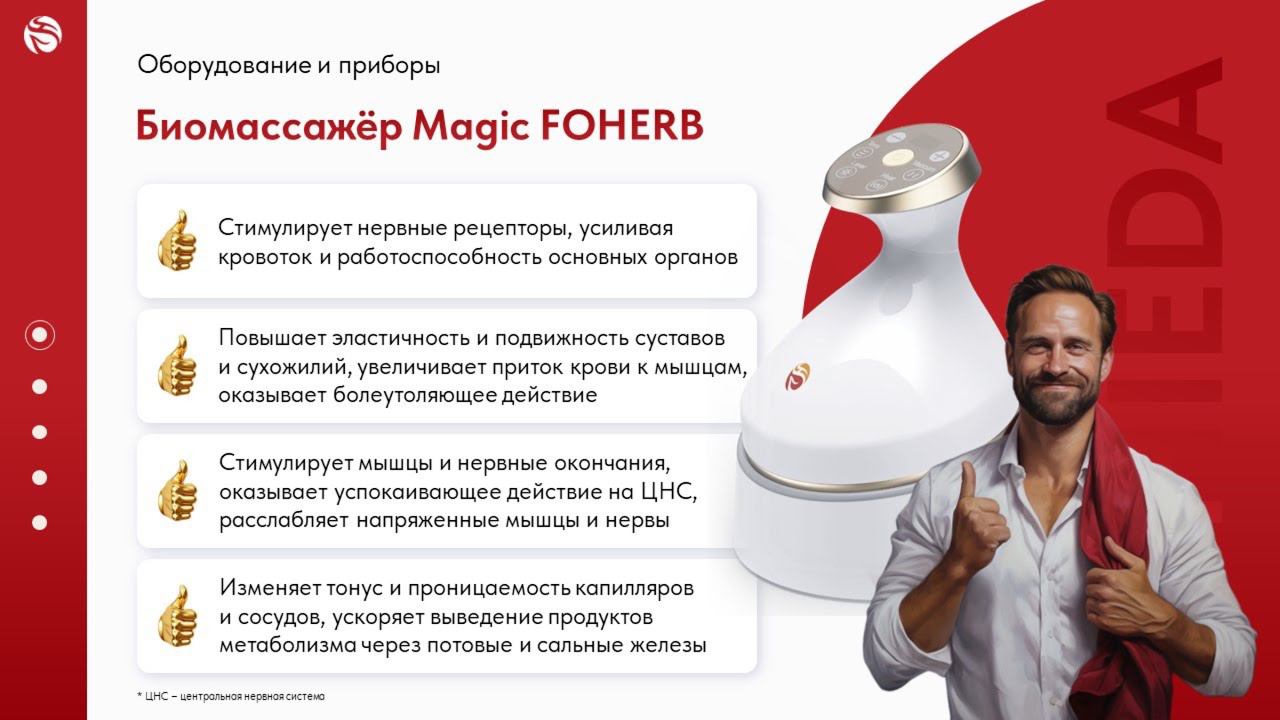 WHIEDA Массажер Magic Foherb